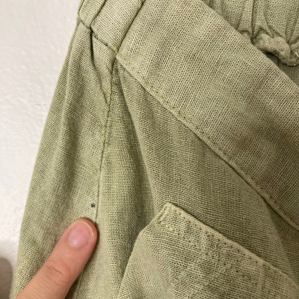 Sage Green Linen Blend Button Front Midi Skirt L Universal Thread Boho Coastal - Picture 9 of 12
